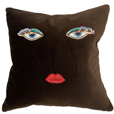 Custom Sequined Face Throw Pillow