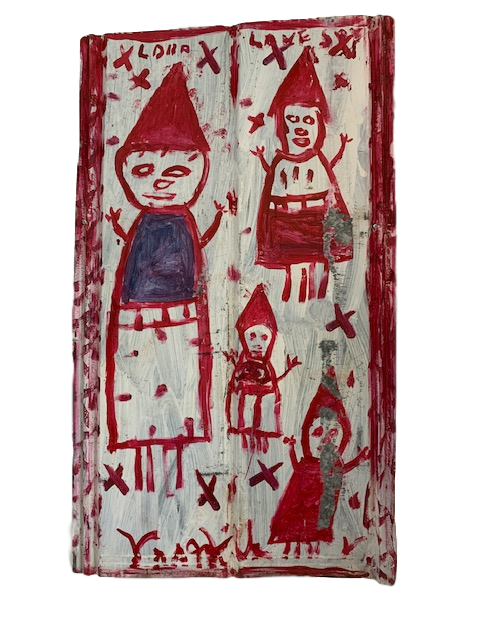 Original Outsider Art Folk Artist R.A. Miller "Lord Love You" (Featuring Gnomes)