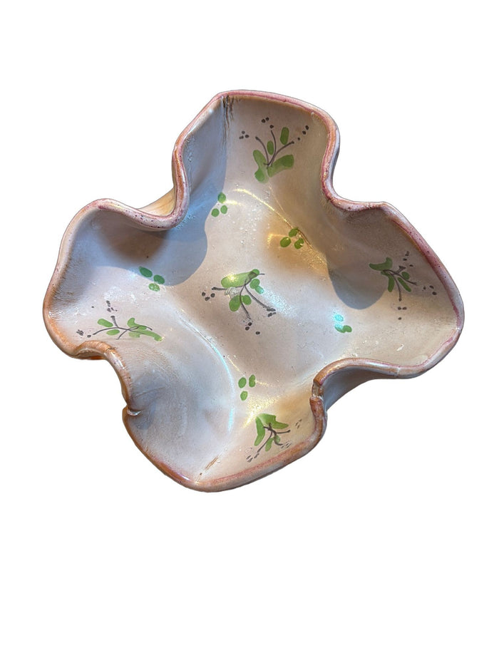 Fornaro Italian Ceramic Pink Floral Dish