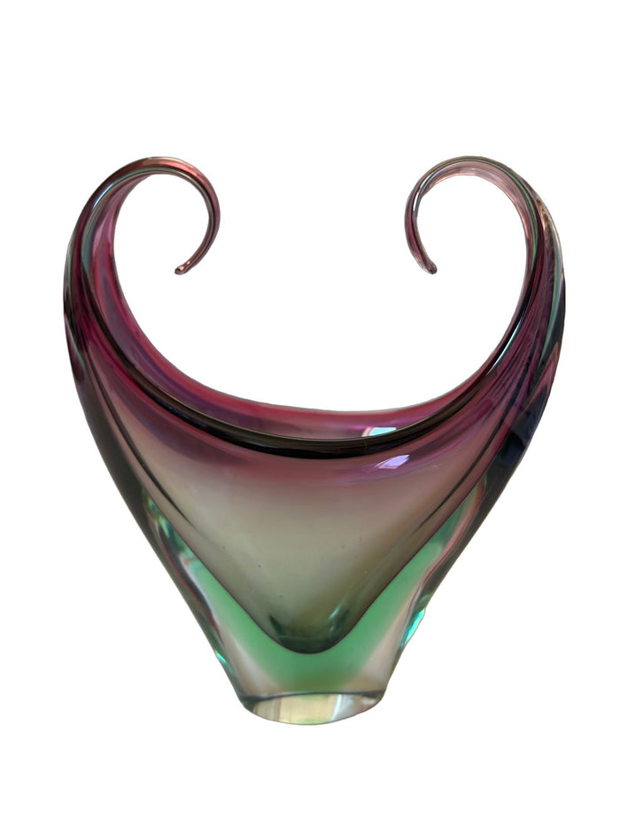 Murano Poli Attributed Purple & Green Vase