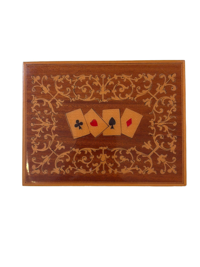 Vintage Italian Sorrento Marquetry Card Box