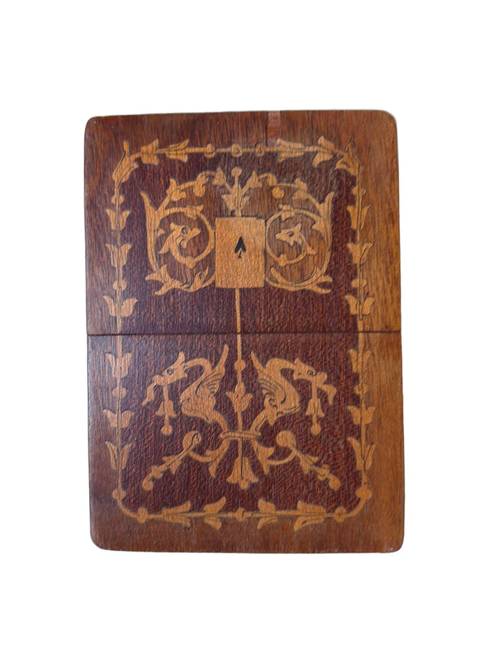 Vintage Italian Inlaid Playing Card Box