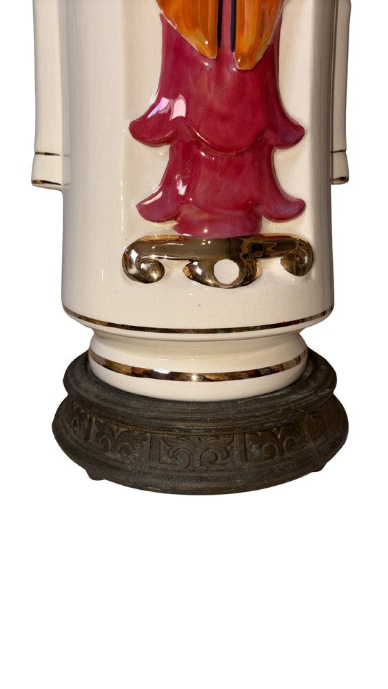 Pair of Painted Ceramic Oriental Lamps