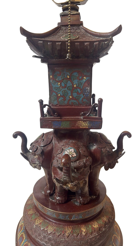 Japanese Bronze Pagoda Lamp