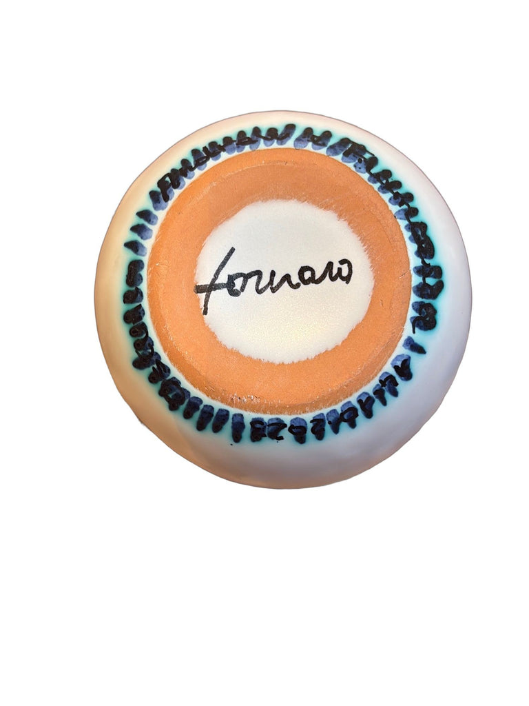 Fornaro Italian Ceramic Blue Swirl Dish