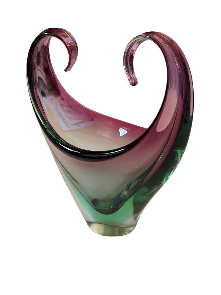 Murano Poli Attributed Purple & Green Vase