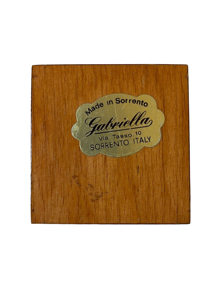 Gabriella Italian Sorrento Inlaid Cherub Wooden Trinket Box