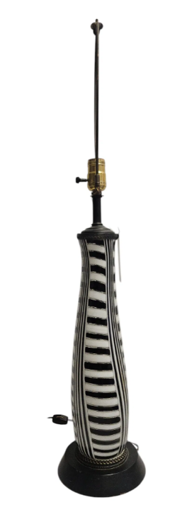 Mid Century Murano Glass Dino Martens Mezza Filigrana Table Lamp