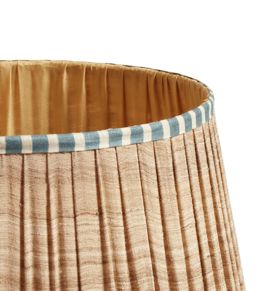 Teal Striped Silk Lampshade