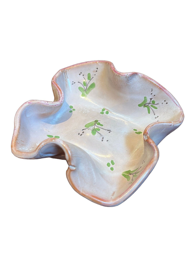 Fornaro Italian Ceramic Pink Floral Dish