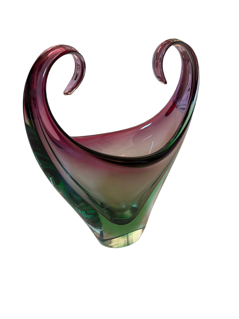 Murano Poli Attributed Purple & Green Vase