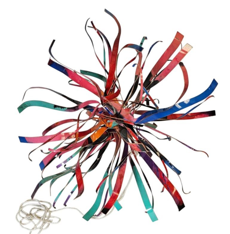 Dorothy Gillespie Enamel on Aluminum 3D Orb Abstraction