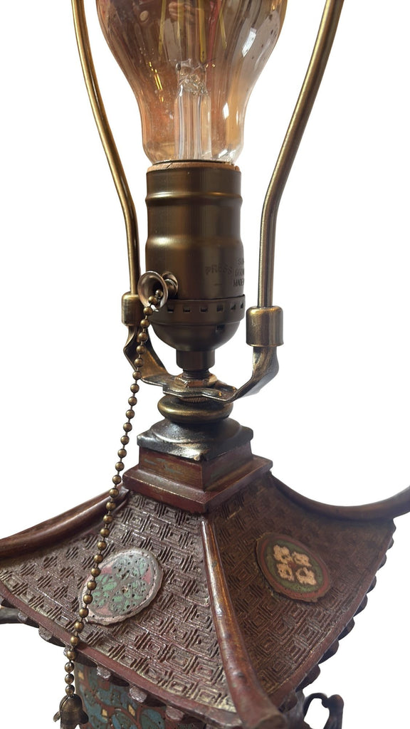 Japanese Bronze Pagoda Lamp