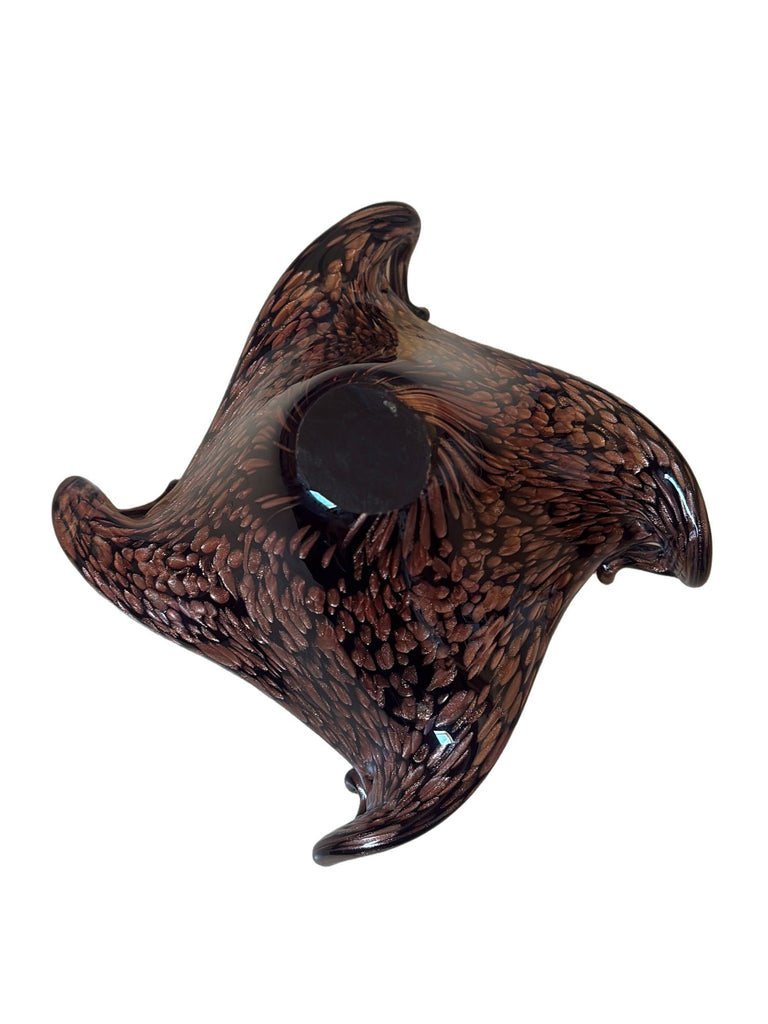 Black & Copper Murano Glass Dish