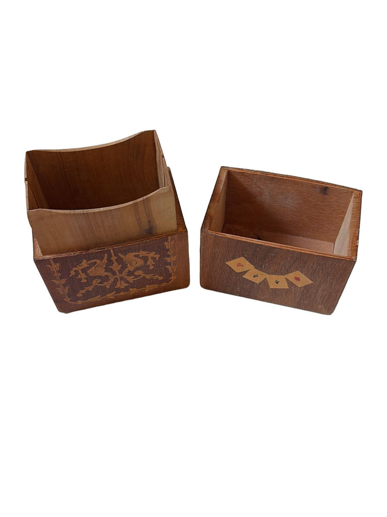 Vintage Italian Inlaid Playing Card Box