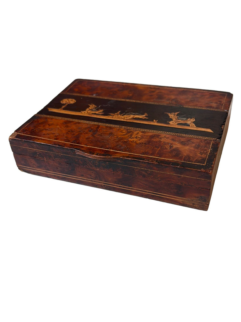 Vintage Italian Inlaid Cherubs Card Box