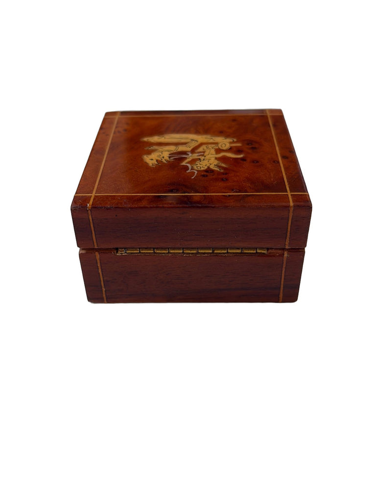 Gabriella Italian Sorrento Inlaid Cherub Wooden Trinket Box