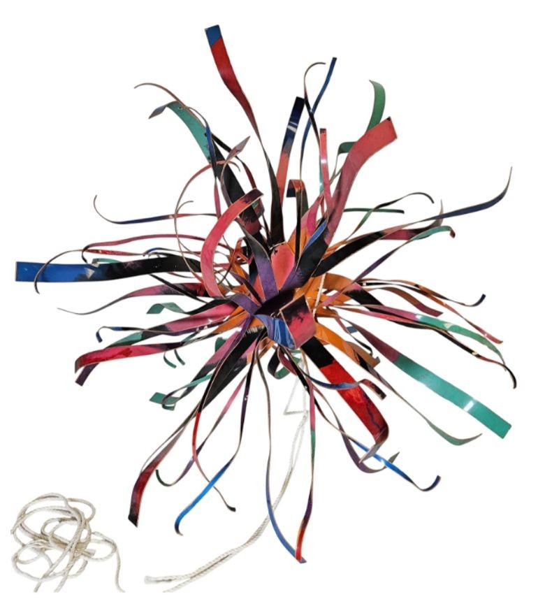 Dorothy Gillespie Enamel on Aluminum 3D Orb Abstraction