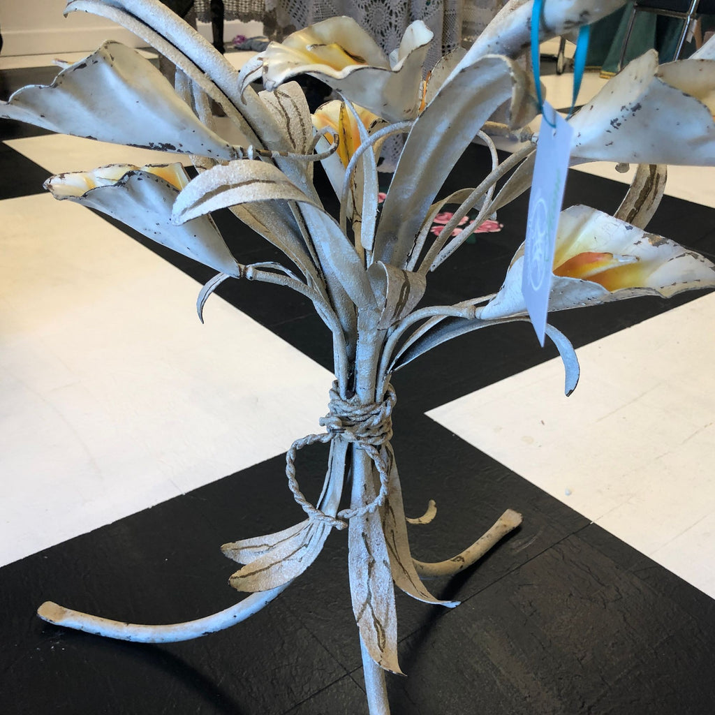 Mid-Century Italian Tole Painted Lily Table