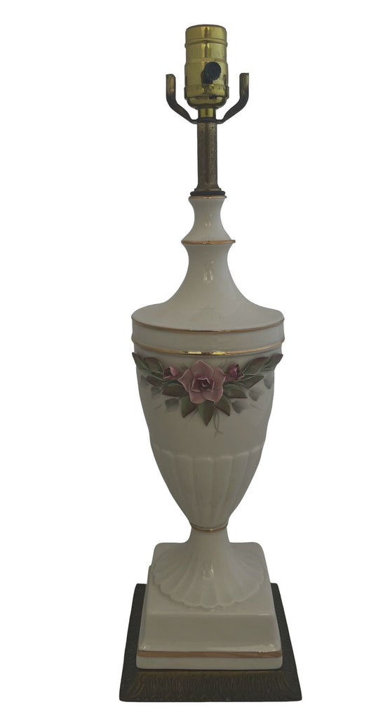 Antique Italian Floral Urn/Trophy Lamps