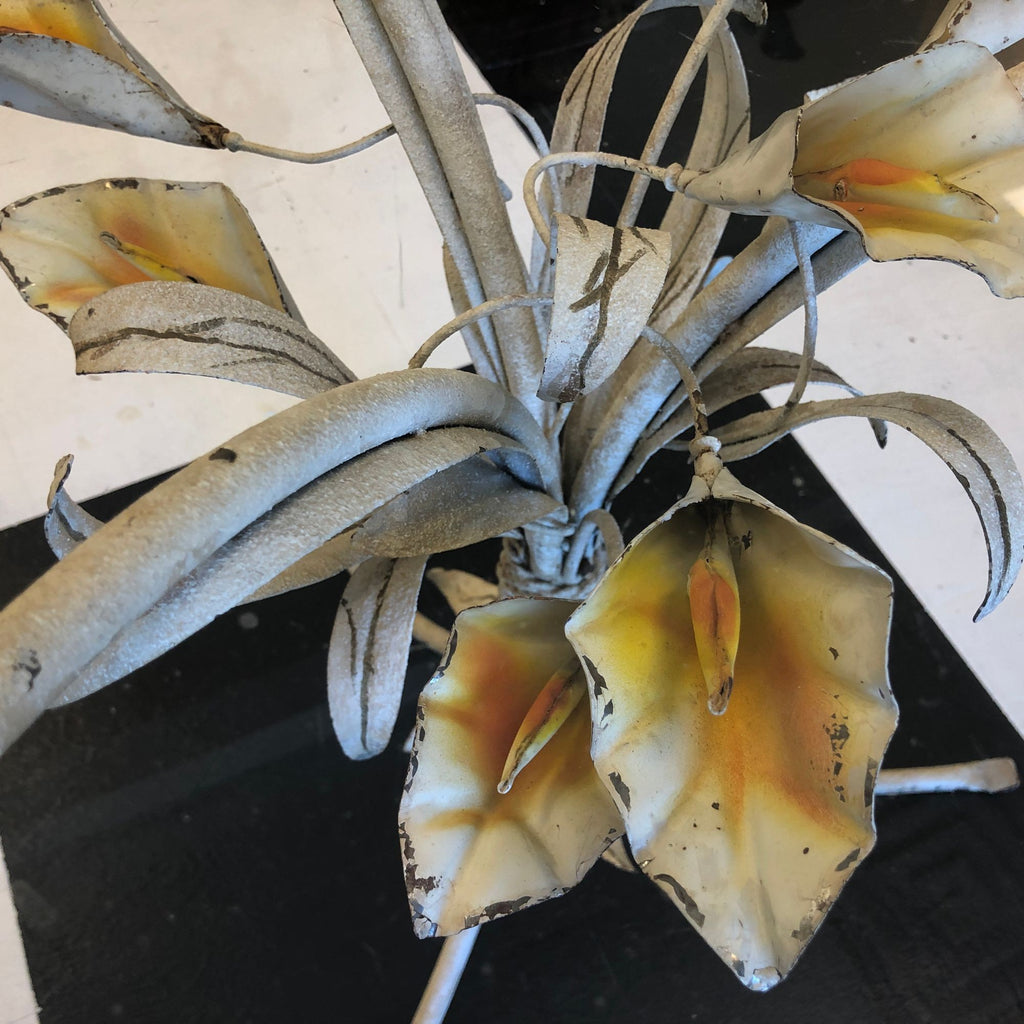 Mid-Century Italian Tole Painted Lily Table