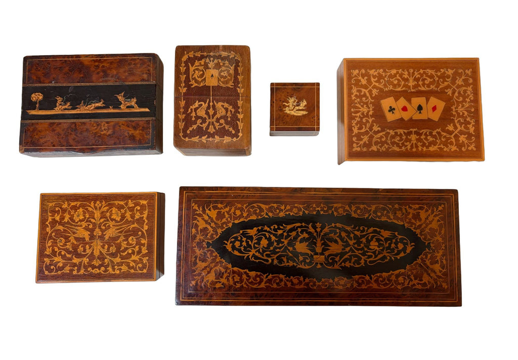 Gabriella Italian Sorrento Inlaid Cherub Wooden Trinket Box