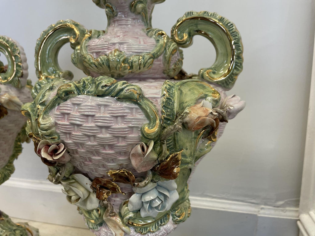 Mid 20th Century Italian Floral Lamps