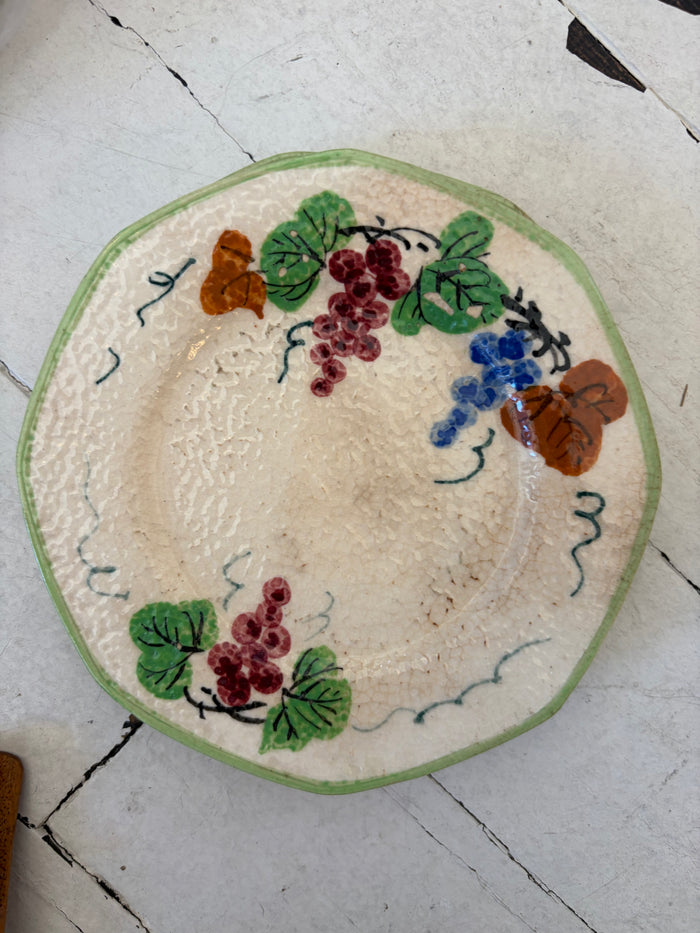 Hand Painted Decorative Plates (Pair) with Grape Motif