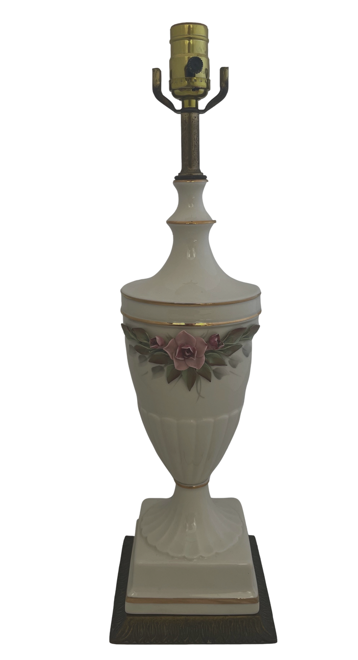 Antique Floral Italian Urn/Trophy Lamp