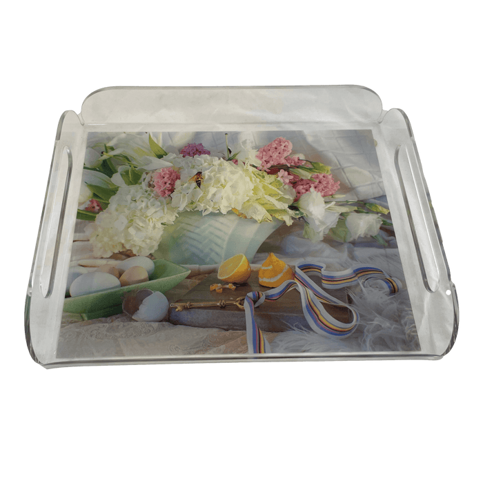 Floral Breakfast Lucite Tray
