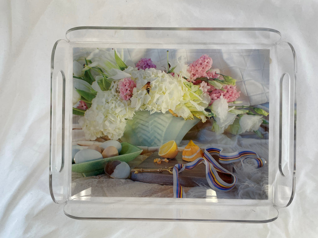 Floral Breakfast Lucite Tray