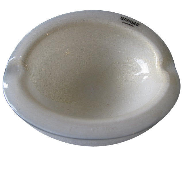 Alfredo Barbini White Murano Glass Bowl