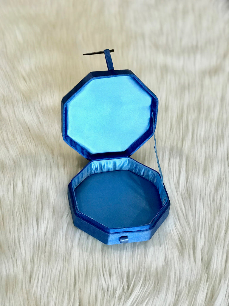 Octagonal Blue Silk Box