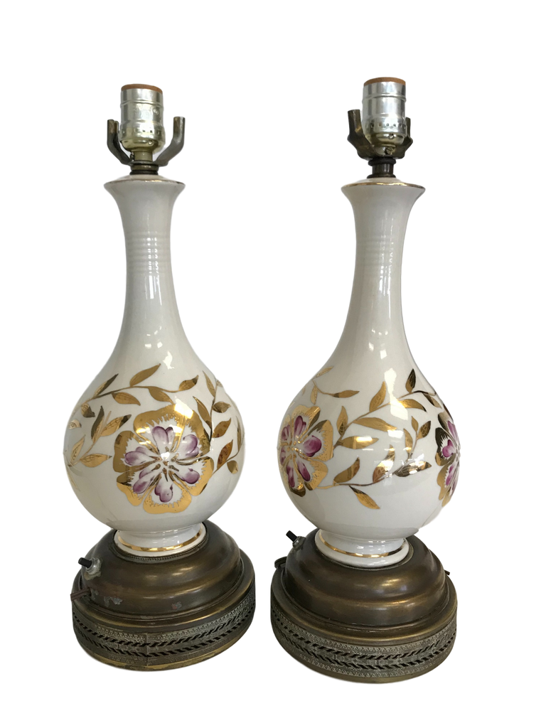 Pair of Mid-Century Gourd Shaped Lamps