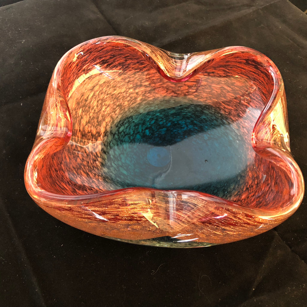 Murano Glass Dish with Aventurine Flecks