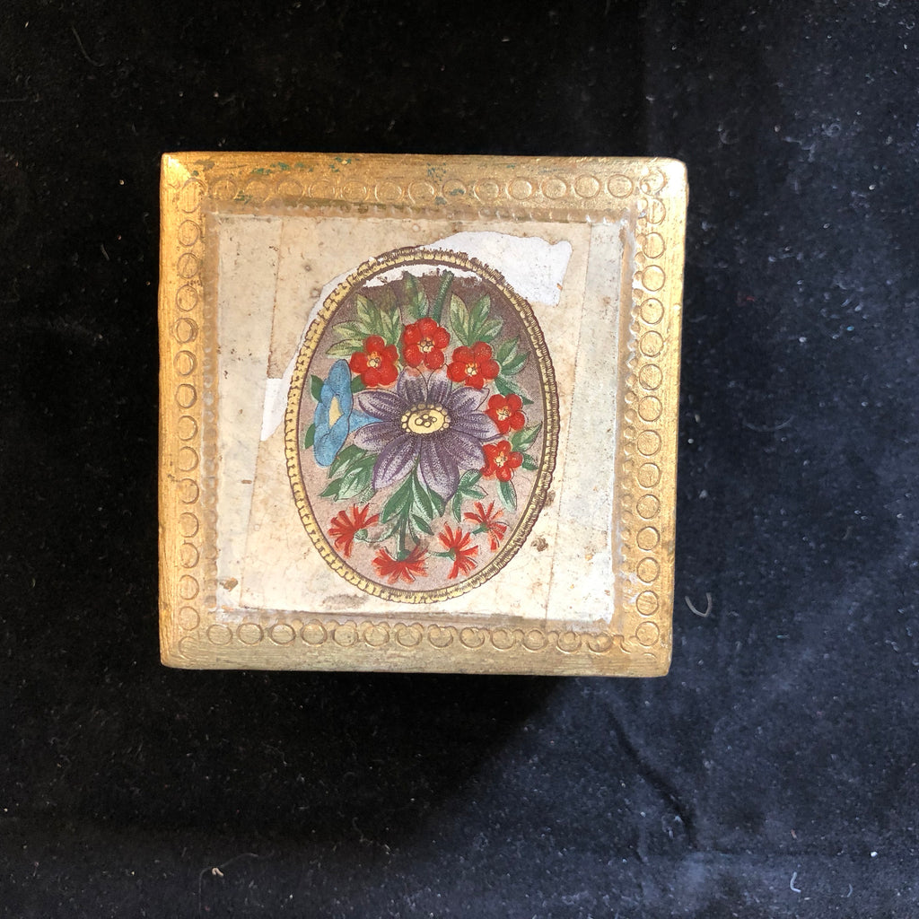 Italian Decorative Box with Floral Decoupage