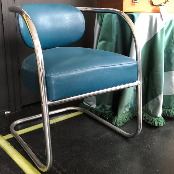 Pair of Vintage Thonet-Style Cromed Metal Chairs