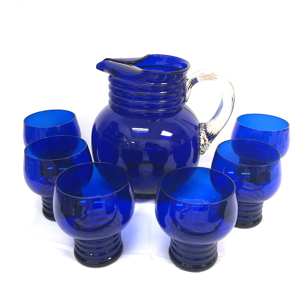 Cobalt Blue Pitcher & 6-Glass Set – Michelle Workman Home