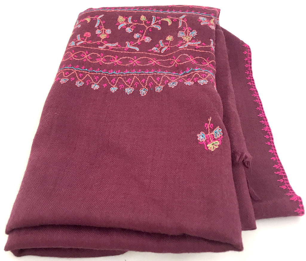 Pashmina Wool (100%) Shawl with Hand Embroiderey