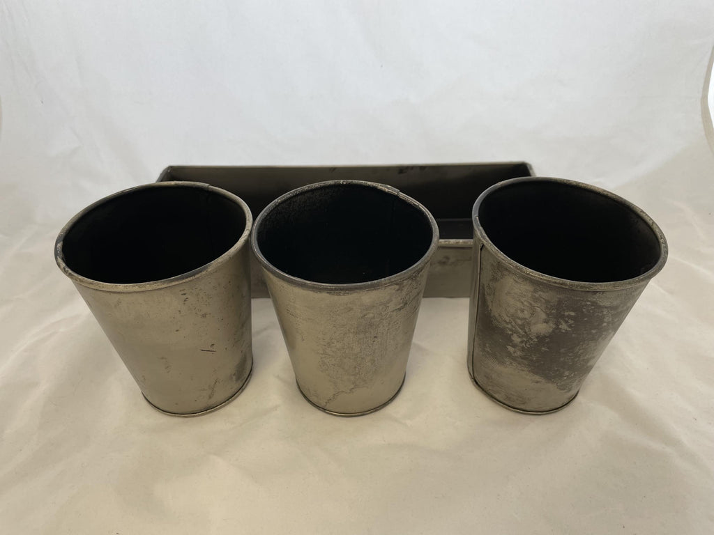 Set of 3 Galvanized Pots
