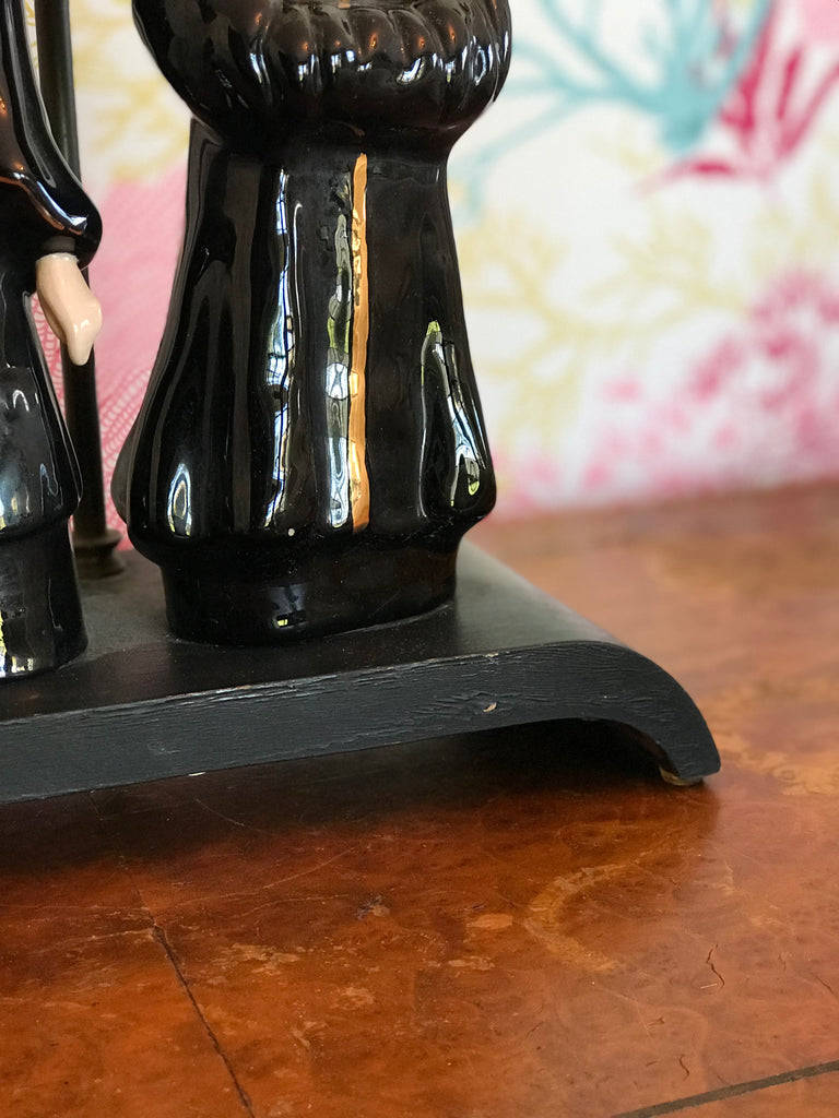 Black Oriental Figurine Lamp