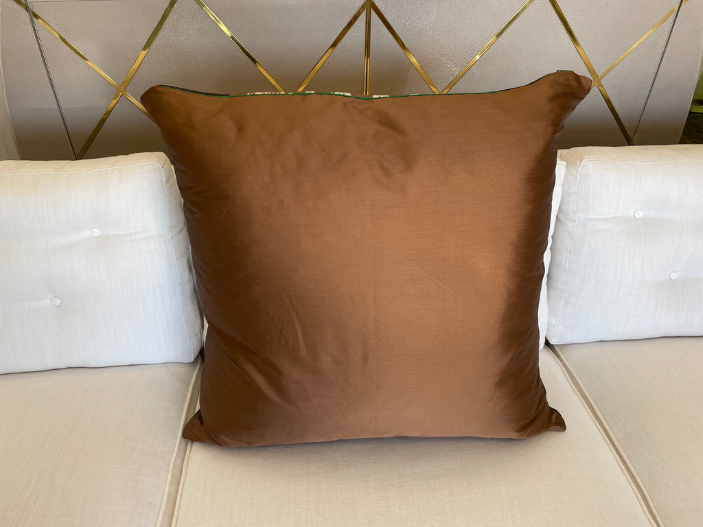 Ikat With Brown Pillow Cover