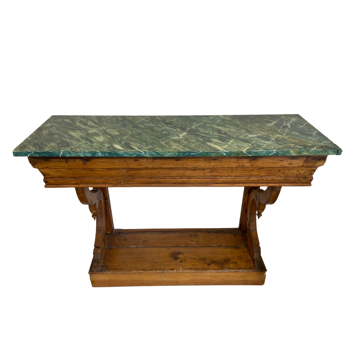 Vintage Italian Console with Faux Marble Top