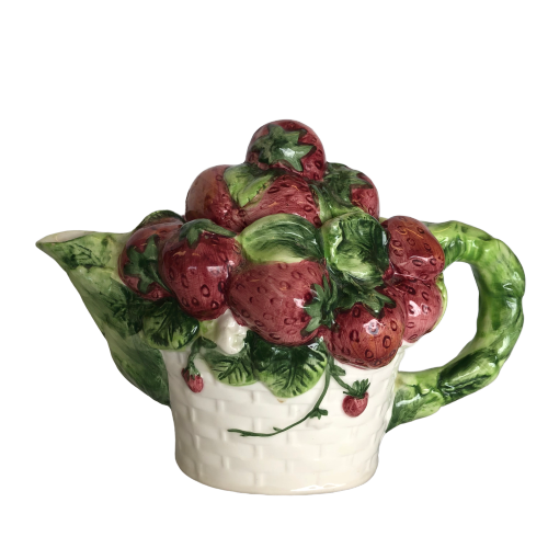 Basket of Strawberries Decorative Teapot