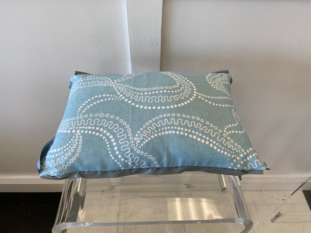 Aqua Throw Pillow with Ocean Current Pattern