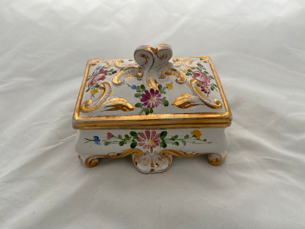 Hand Painted Deruta Ceramic Jewelry Box