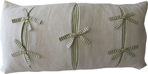 Bow and Pleats Pillow w/ Feather Insert