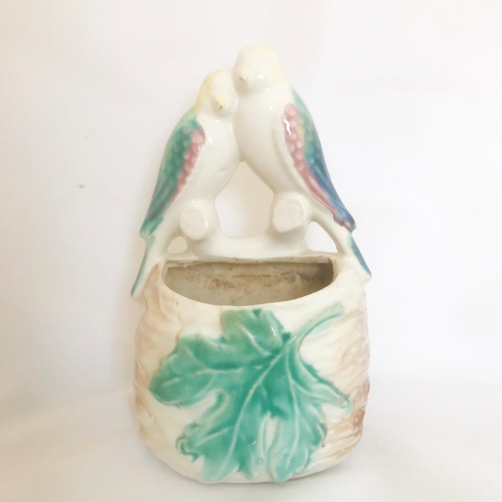 Vintage Ceramic Parakeet Planter