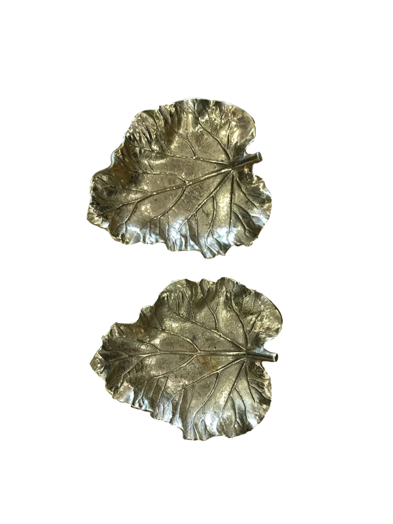 Pair of Brass Leaf Dishes