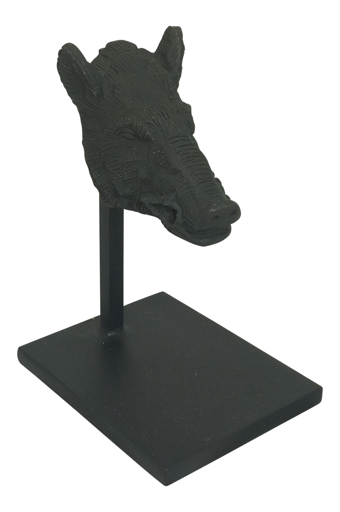 Boar's Head Figurine on Stand
